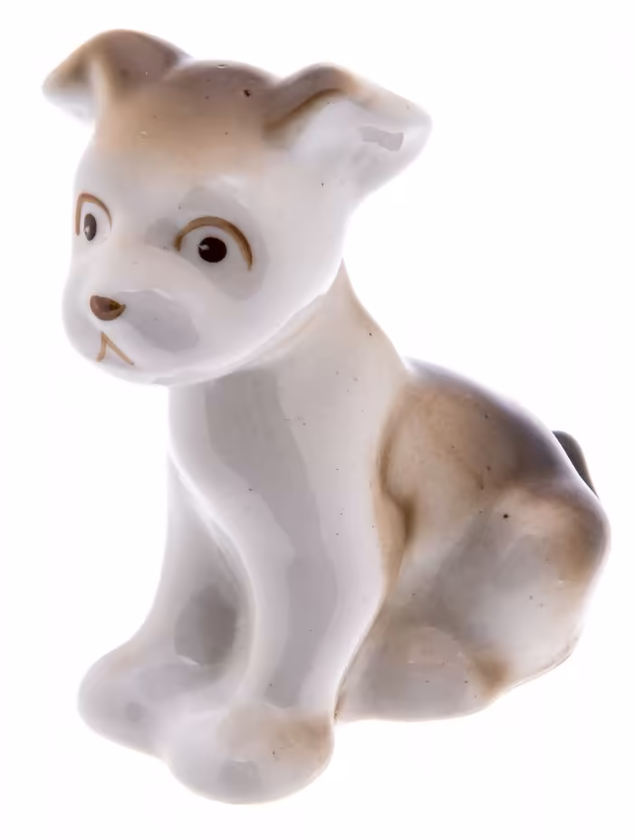 Статуэтка "Собака", фарфор, Полонский фарфоровый завод, СССР, 1973-1991 гг., Полонский фарфоровый завод