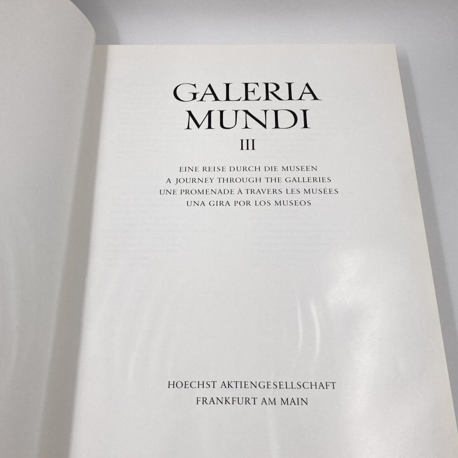 Альбом/каталог "Galeria Mundi III" (языки: немецкий, английский, французский, испанский), издательство "Hoechst Aktiengesellschaft", бумага, печать