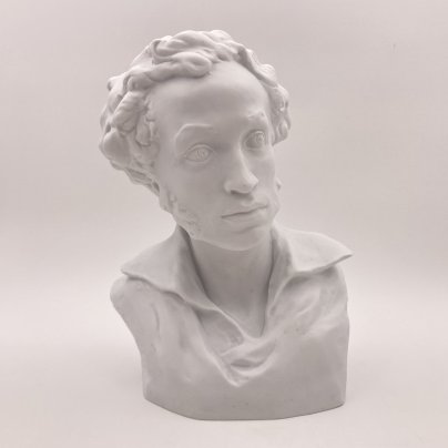 Бюст "А.С. Пушкин", автор модели А.Д. Корсиков, бисквит, Ленинградский фарфоровый завод (ЛФЗ), Ленинградский фарфоровый завод (ЛФЗ)