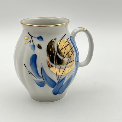 Молочник "Зимнее солнце", фарфор, роспись, золочение, Дулевский фарфоровый завод (Дулёво), Российская Федерация, 1980-1991 гг.