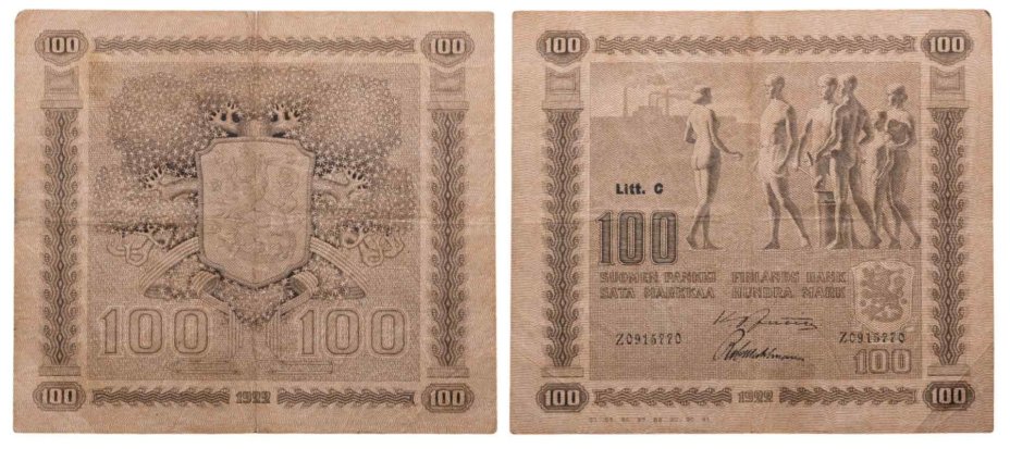 Финляндия 100 марок 1922 года