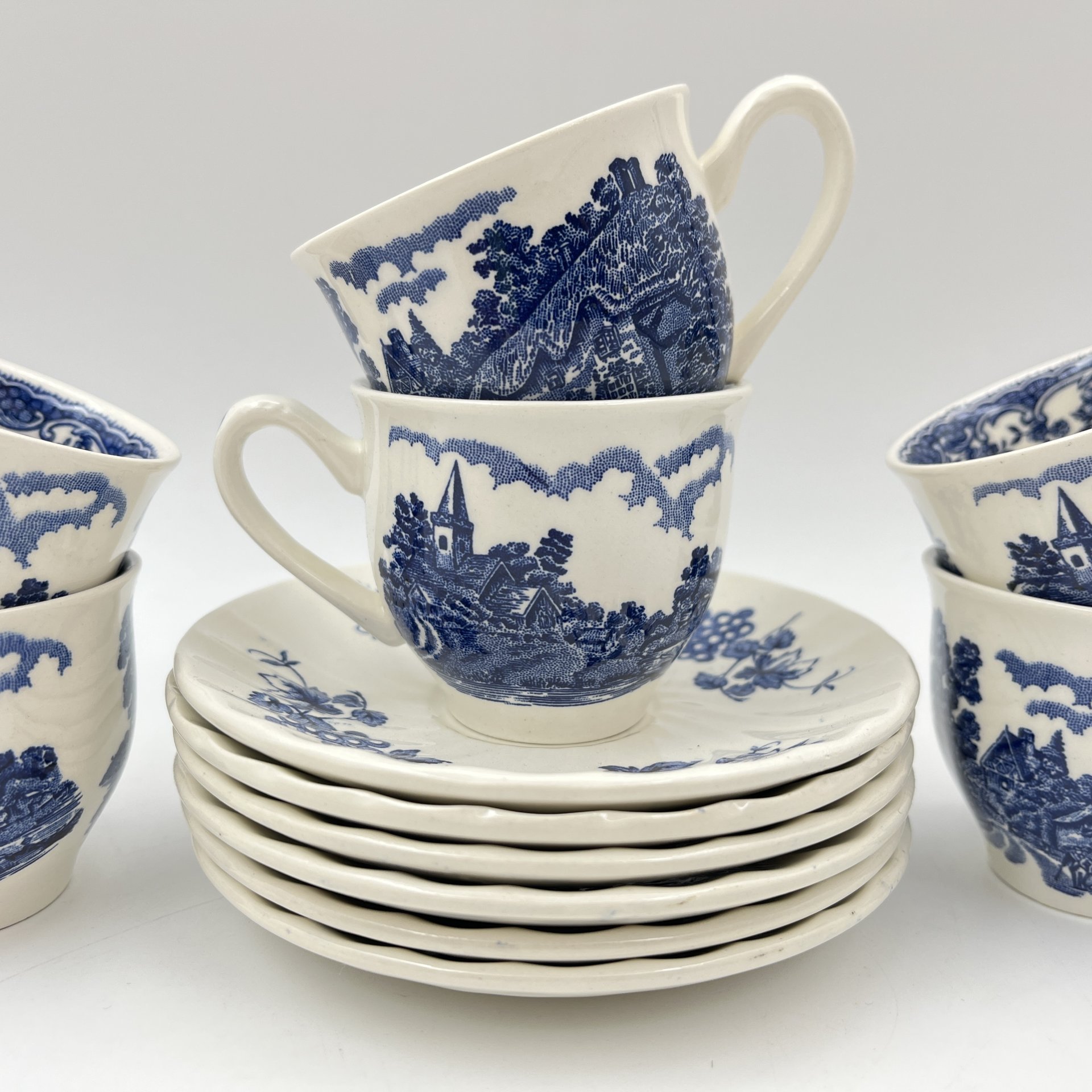 Набор кофейных пар с английскими сельскими пейзажами на 6 персон, Myott Meakin