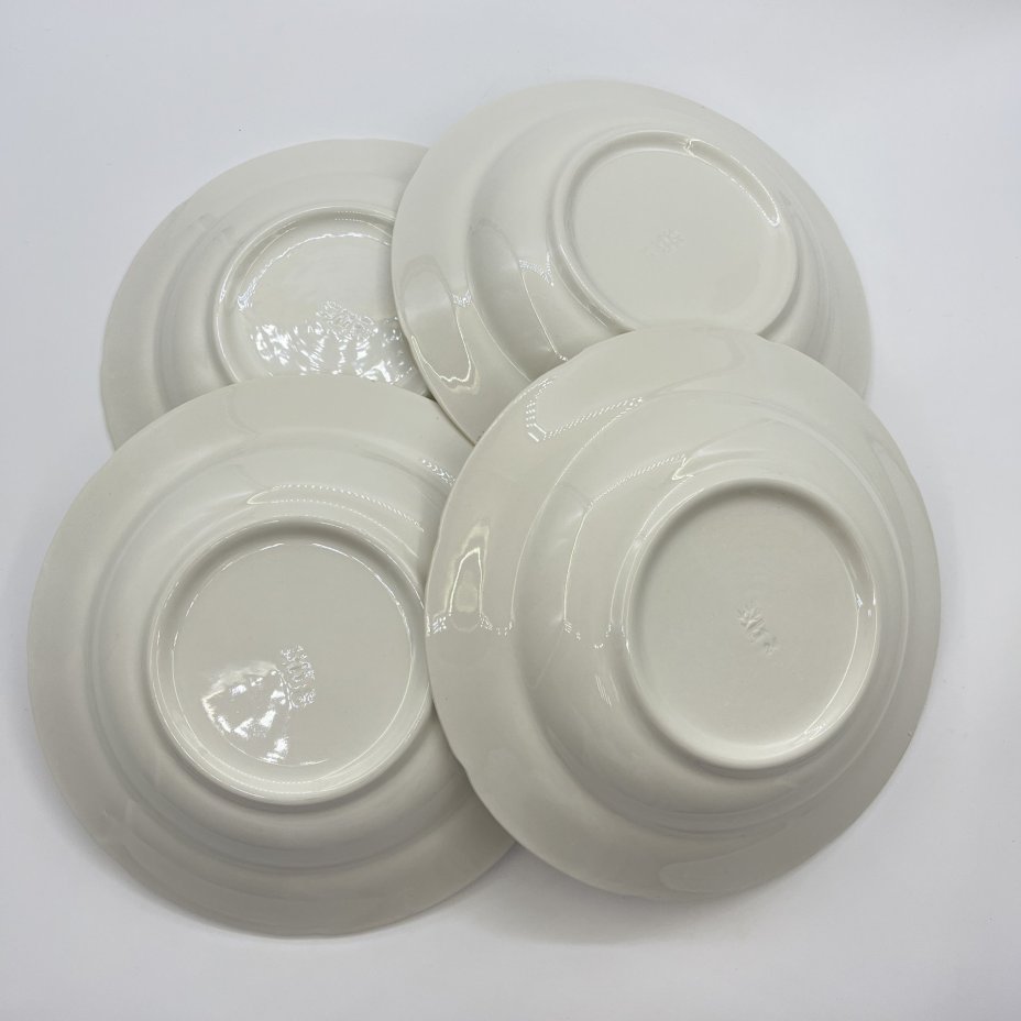 Набор суповых тарелок на 4 персоны, фаянс, золочение, Конаковский фаянсовый завод им. М.И. Калинина (ЗиК Конаково), СССР, 1974-1991 гг.