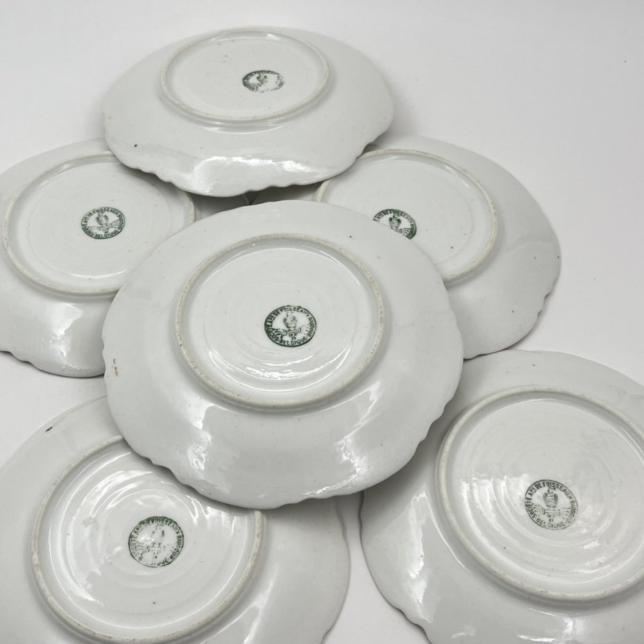 Набор из 6-ти блюдец с цветочным декором, Baudour Fuisseaux
