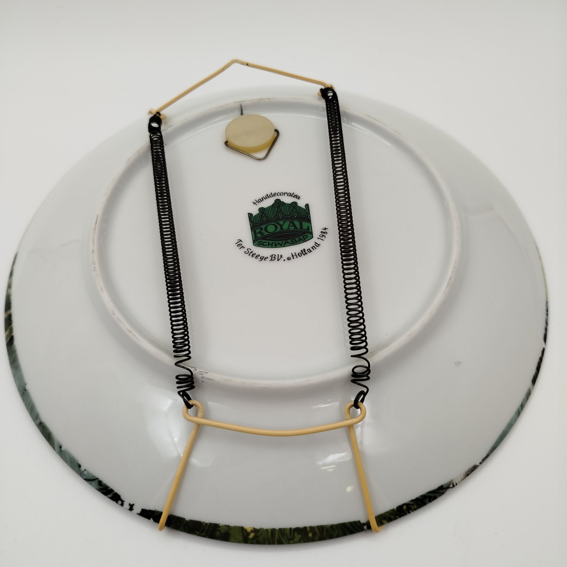 Тарелка настенная "Голландский пейзаж с мельницами", Royal Schwabap, фарфор, деколь, Нидерланды, 1984 г.