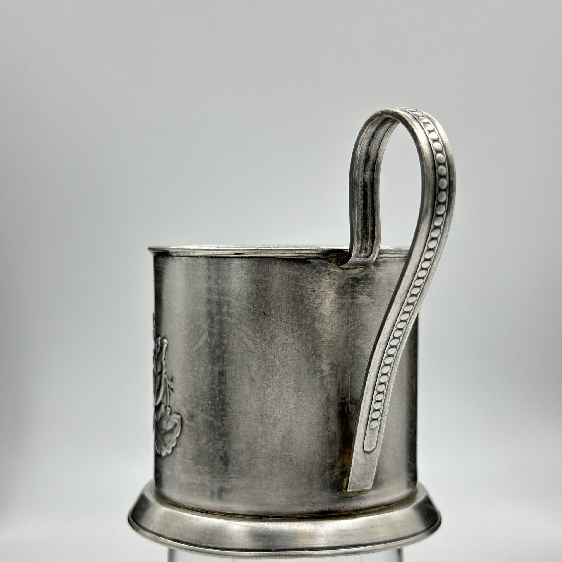 Подстаканник "Подсолнух", мНЦ (медь-никель-цинк), Мстерская художественная фабрика  «Ювелир», СССР, 1962 г., Мстерская художественная фабрика  «Ювелир»