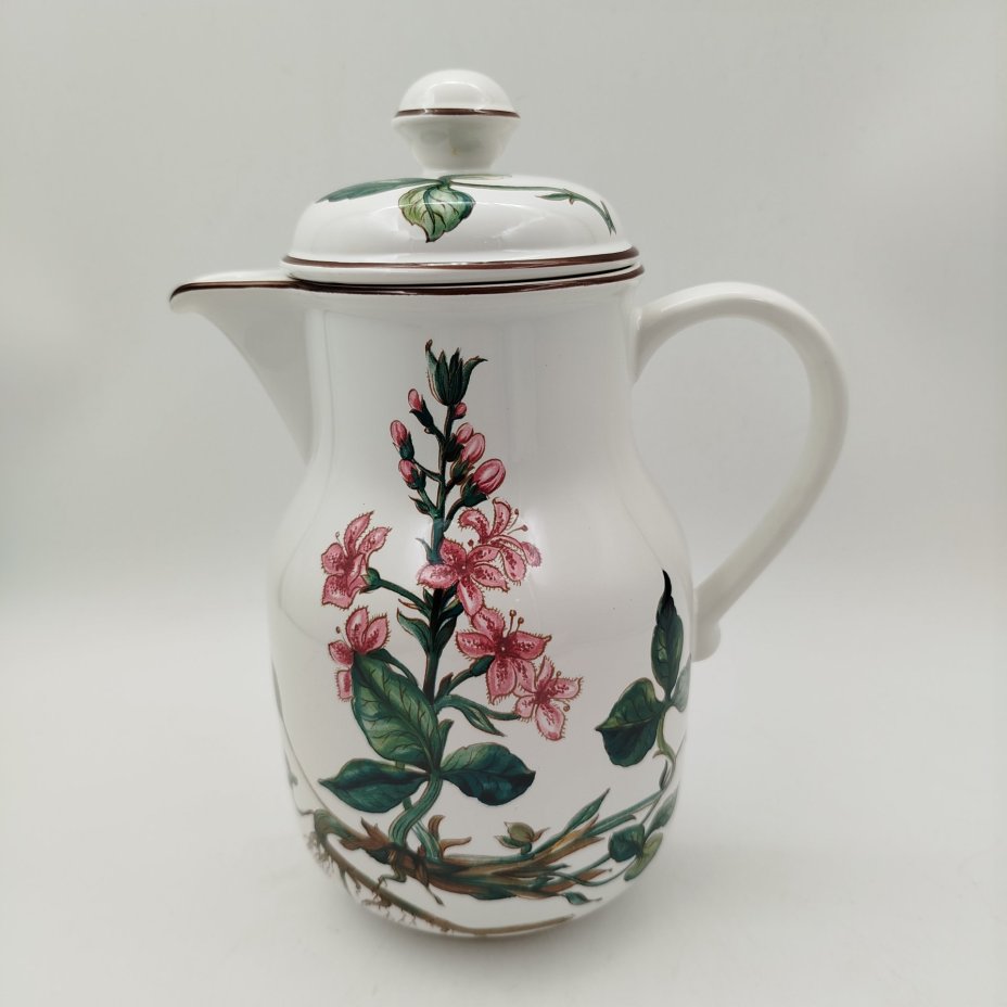 Кофейник "Menyanthes trifoliata" ("Вахта трёхлистная"), серия "Botanica", фарфор, деколь, Villeroy & Boch, Люксембург, 1980-2000 гг.