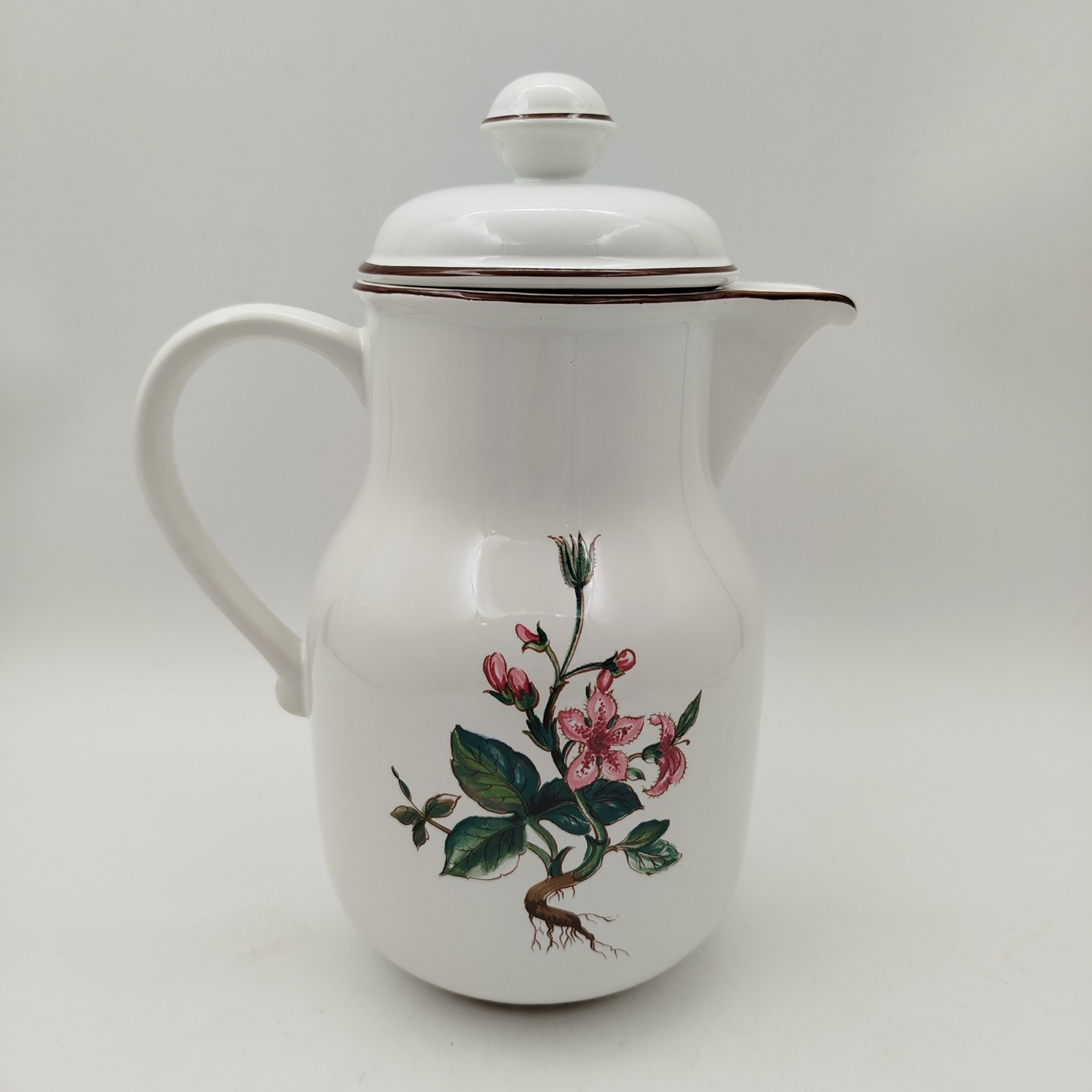 Кофейник "Menyanthes trifoliata" ("Вахта трёхлистная"), серия "Botanica", фарфор, деколь, Villeroy & Boch, Люксембург, 1980-2000 гг.
