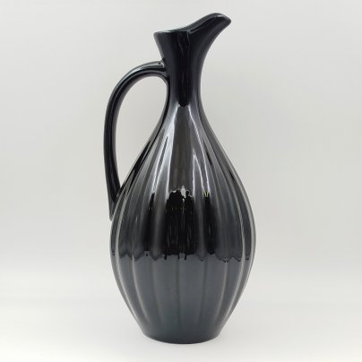 Кувшин с рифленым туловом, керамика, глазурь, СССР, 1970-1990 гг.