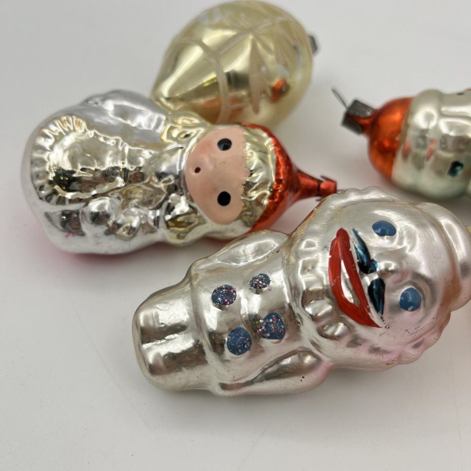 Набор из 5-ти ёлочных игрушек разной формы и размера