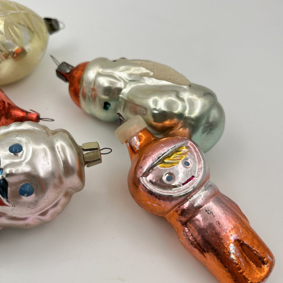 Набор из 5-ти ёлочных игрушек разной формы и размера