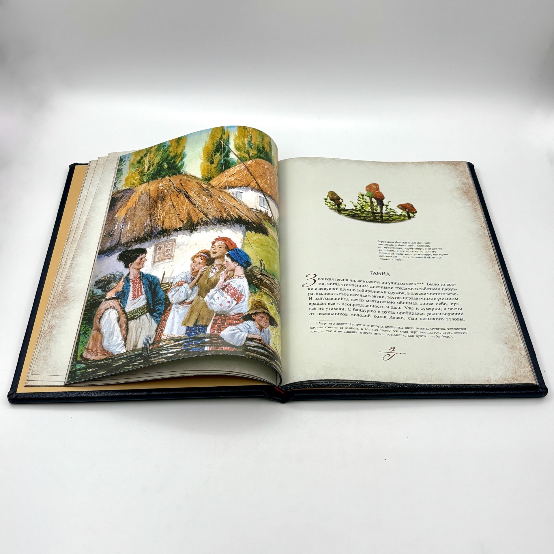 Книга Н.В. Гоголь "Вечера на хуторе близ Диканьки" подарочное издание, кожаный переплет
