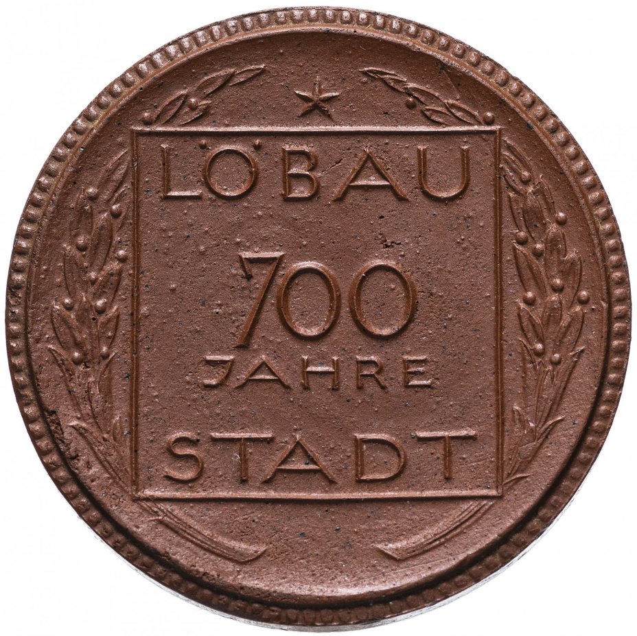Медаль из мейсенского фарфора "700 лет Лобау" Германия, 1921
