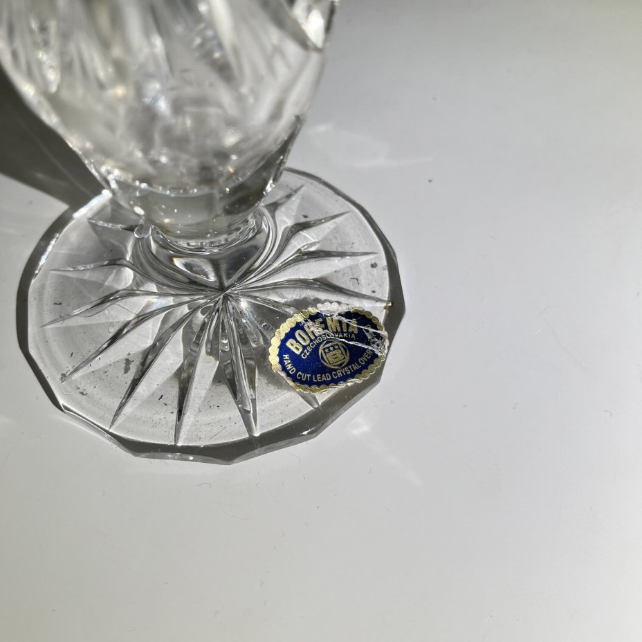 Узкая ваза с резным декором, Bohemia Crystalite