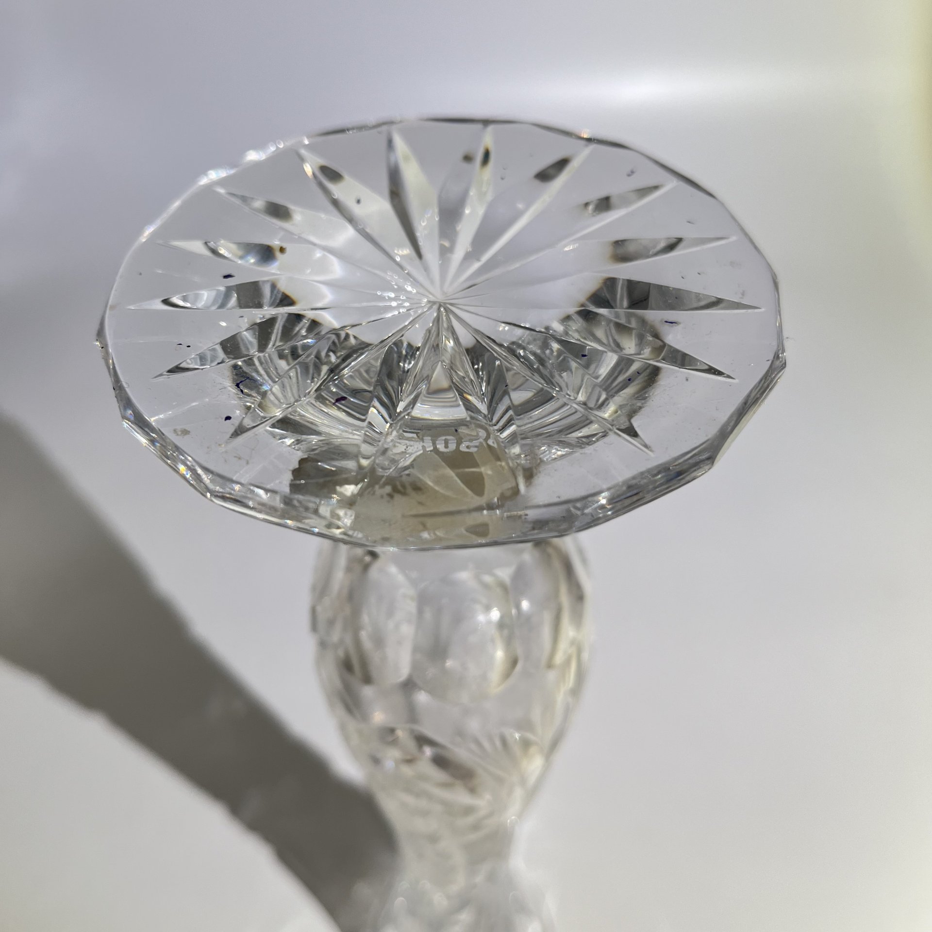 Узкая ваза с резным декором, Bohemia Crystalite