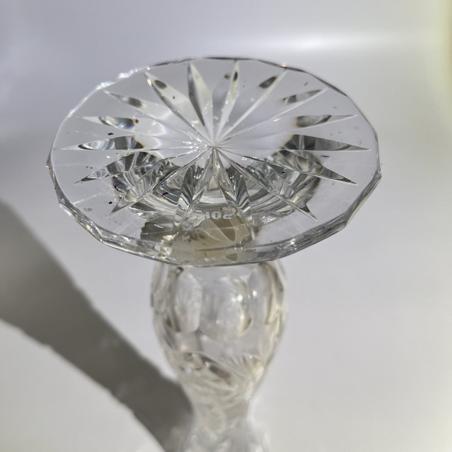 Узкая ваза с резным декором, Bohemia Crystalite