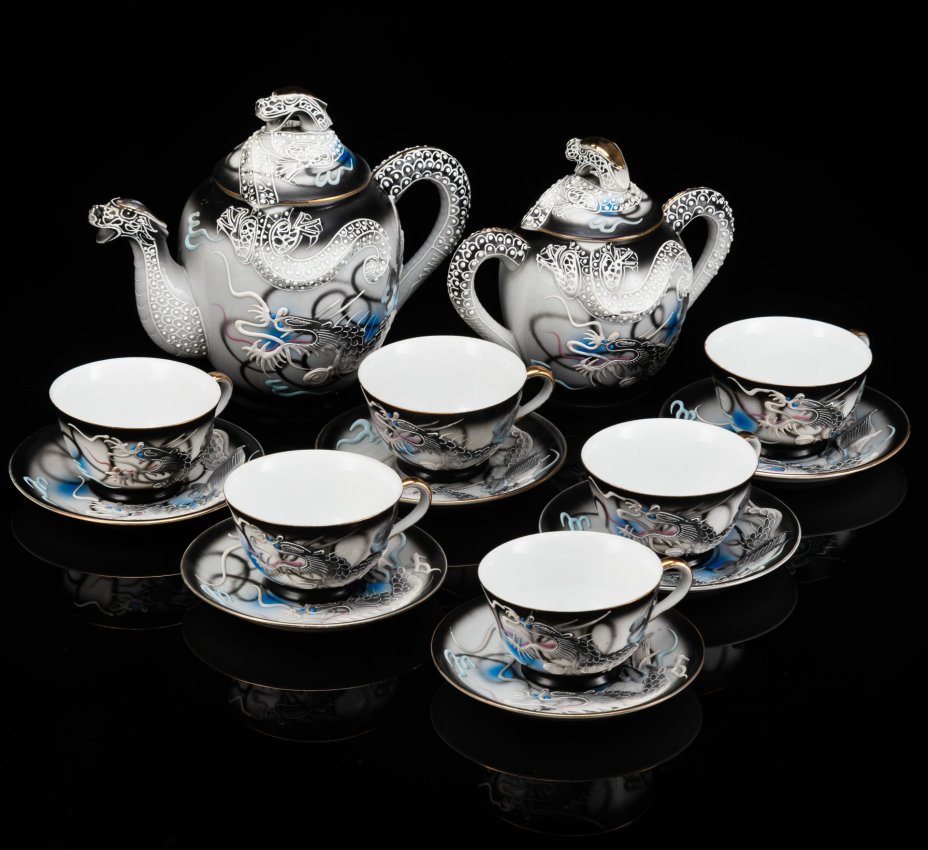 Сервиз чайный "Дракон" на 6 персон (14 предметов), Lux Porcelain FAHD M.K.