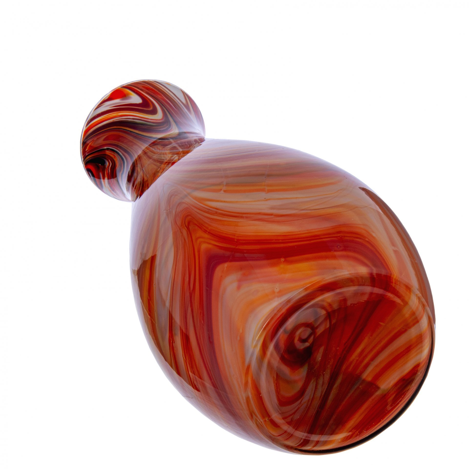 Ваза с фигурным туловом и цветным декором, стекло, СССР, 1970-1990 гг.