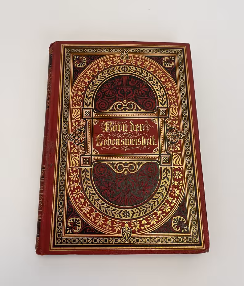 Книга "Born der Lebensweisheit" на немецком языке, готический шрифт