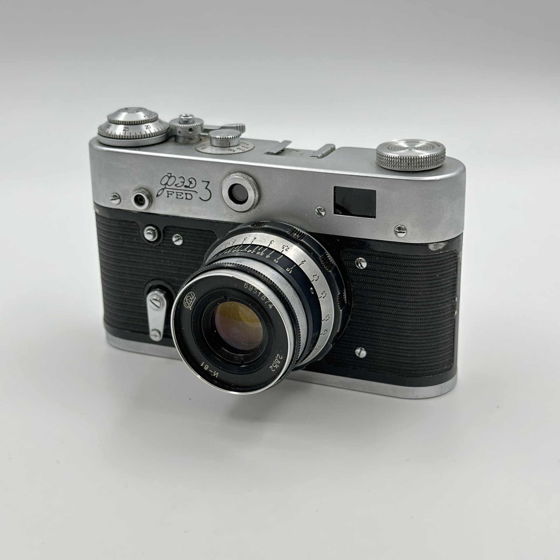 Фотоаппарат "ФЭД-3" с объективом "Индустар-61" в родном кофре, Харьковский машиностроительный завод им. Дзержинского (ФЭД)