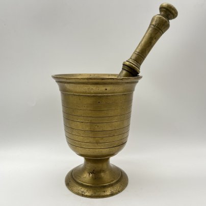 Ступа на ножке (в комплекте с пестиком), бронза, литье, Российская империя, 1890-1915 гг.