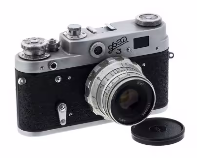 Фотоаппарат пленочный "ФЭД-3" с объективом "Индустар-26м" в оригинальном кофре, металл, завод "ФЭД", СССР, 1961-1979 гг., Харьковский машиностроительный завод им. Дзержинского (ФЭД)