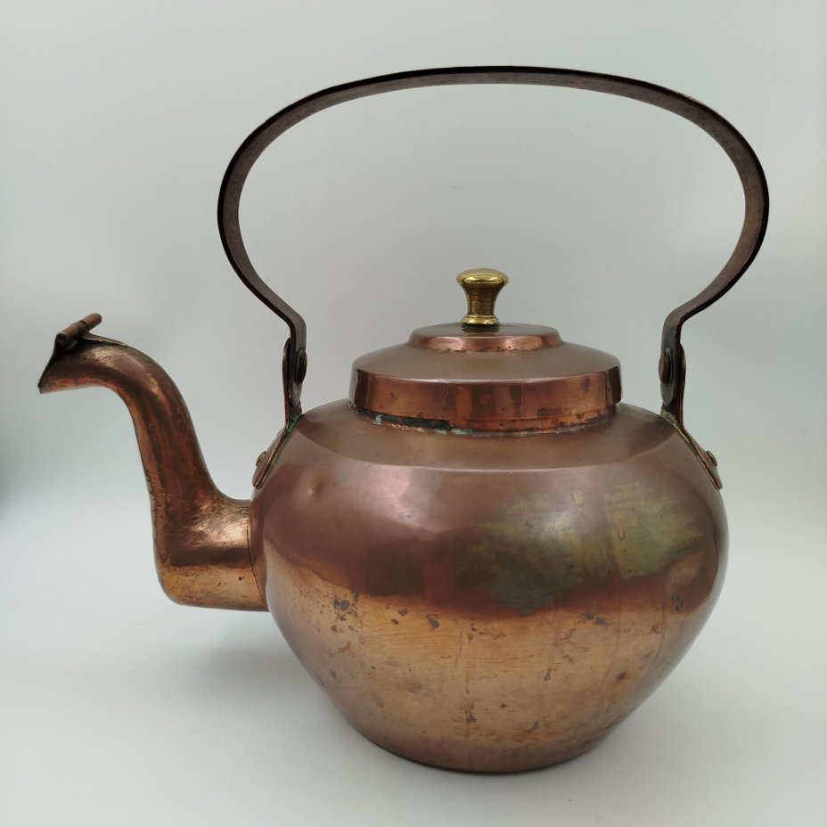 Чайник для кипячения воды, медь, латунь, Бельгия, 1940-1960 гг.