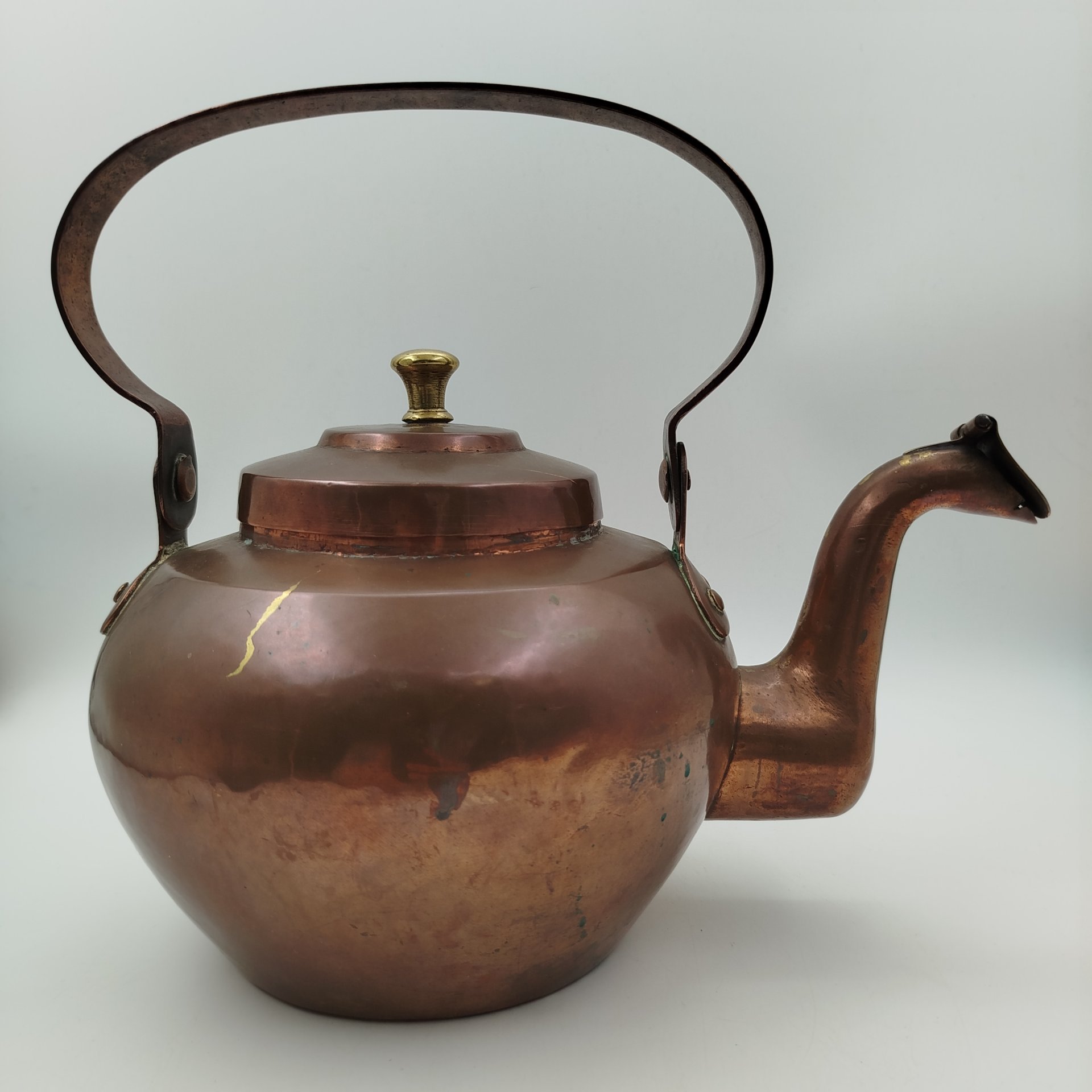 Чайник для кипячения воды, медь, латунь, Бельгия, 1940-1960 гг.