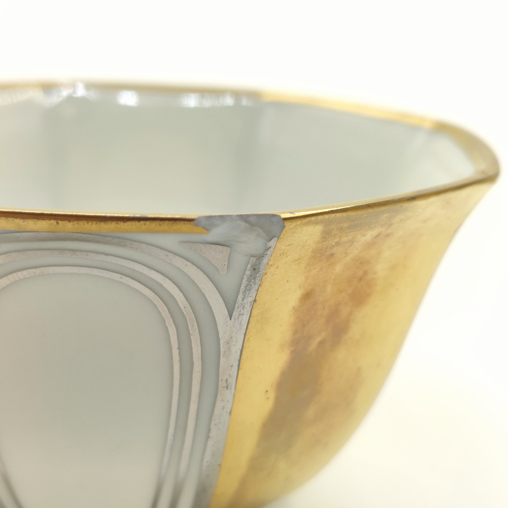 Пара кофейная в стиле ар-деко, Henri Balleroy, фарфор, золочение, серебрение, Limoges, Франция, 1908-1930 гг.