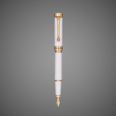 Перьевая ручка Aurora Edo White GT, перо - F, в подарочной коробке, Лаки и смолы: смола, хром
