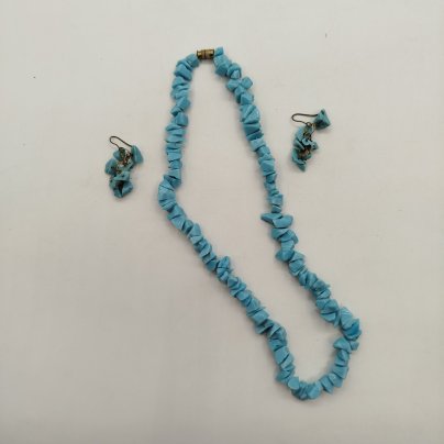 Набор из бус и сережек, натуральный камень, металл, СССР, 1970-1990 гг.