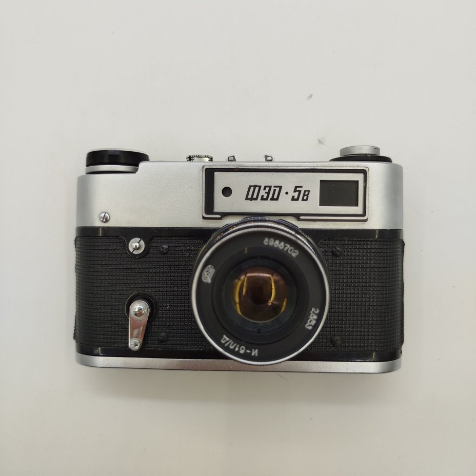 Фотоаппарат "ФЭД-5В" с объективом «Индустар-61 Л/Д» 2,8/53 в родном кофре, металл, стекло, пластик, кожа, Харьковский машиностроительный завод им. Дзержинского (ФЭД), СССР, 1975-1991 гг.