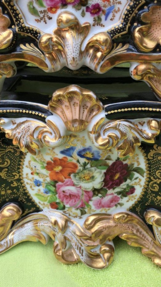 Часы каминные с цветочной росписью, Фарфоровый завод А.Г. Попова