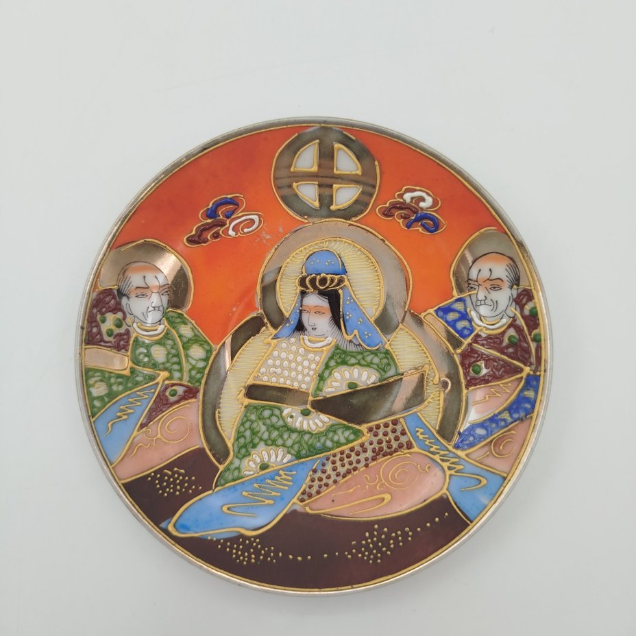 Пара кофейная "Архаты", выполненный в стилистике Сацума (Satsuma)