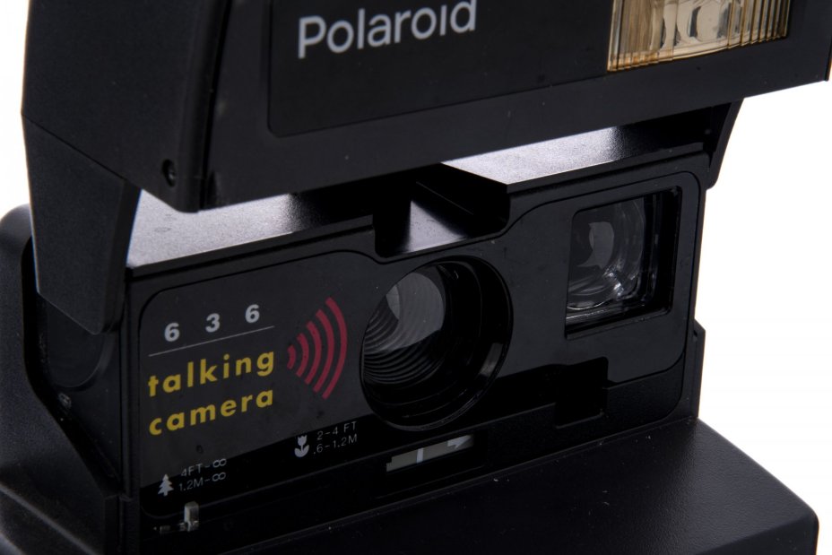 Фотоаппарат "Polaroid 636 Talking camera" в оригинальной коробке с инструкцией, пластмасса, Великобритания, 1980-1990 гг., Polaroid