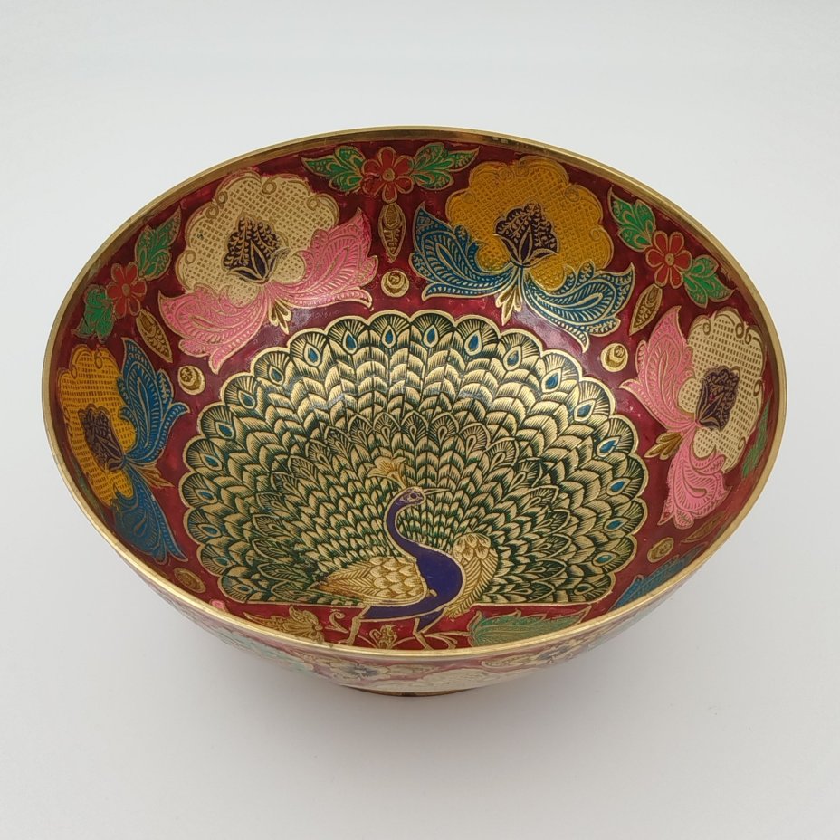 Ваза (фруктовница) с изображением павлина