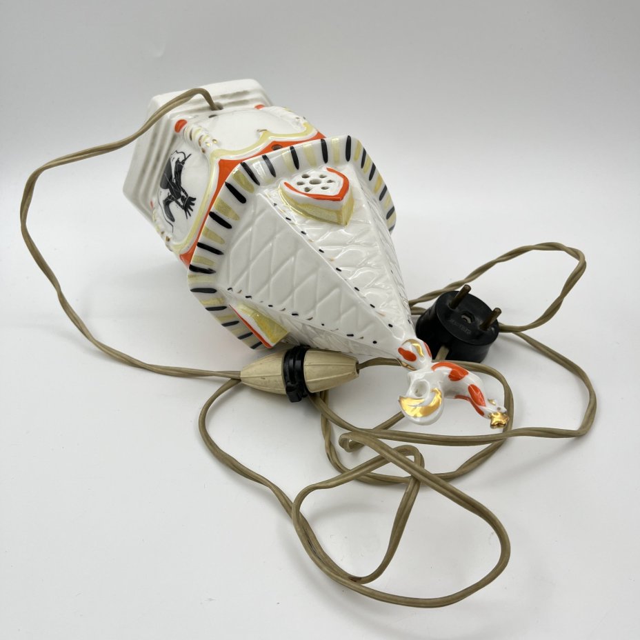 Ночник "Золотой петушок", фарфор, роспись, золочение, Ленинградский завод фарфоровых изделий (ЛЗФИ), СССР, 1956-1967 гг.