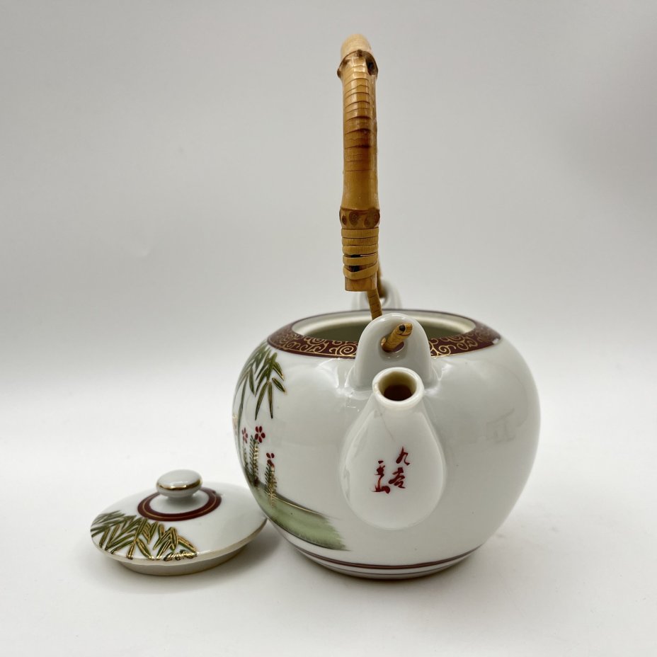 Чайный набор "Черный фазан" на 4 персоны, фарфор, трафарет,  золочение, Китай, 1980-2000 гг.