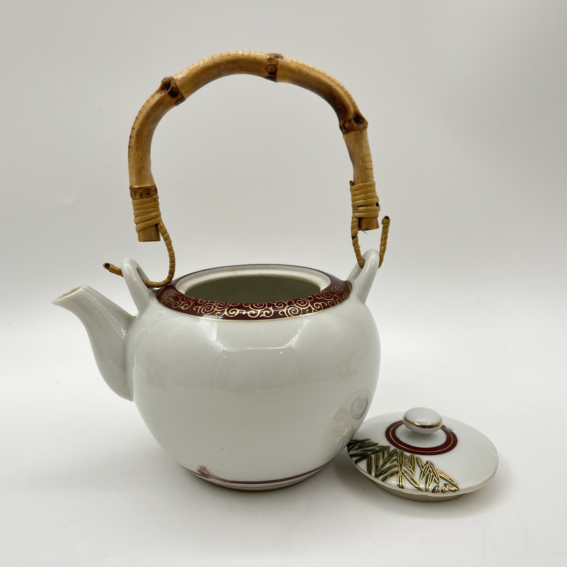 Чайный набор "Черный фазан" на 4 персоны, фарфор, трафарет,  золочение, Китай, 1980-2000 гг.