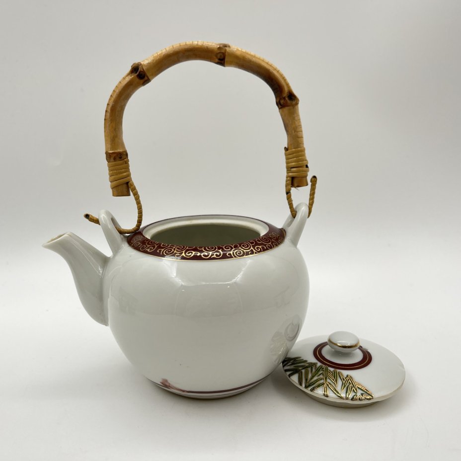 Чайный набор "Черный фазан" на 4 персоны, фарфор, трафарет,  золочение, Китай, 1980-2000 гг.