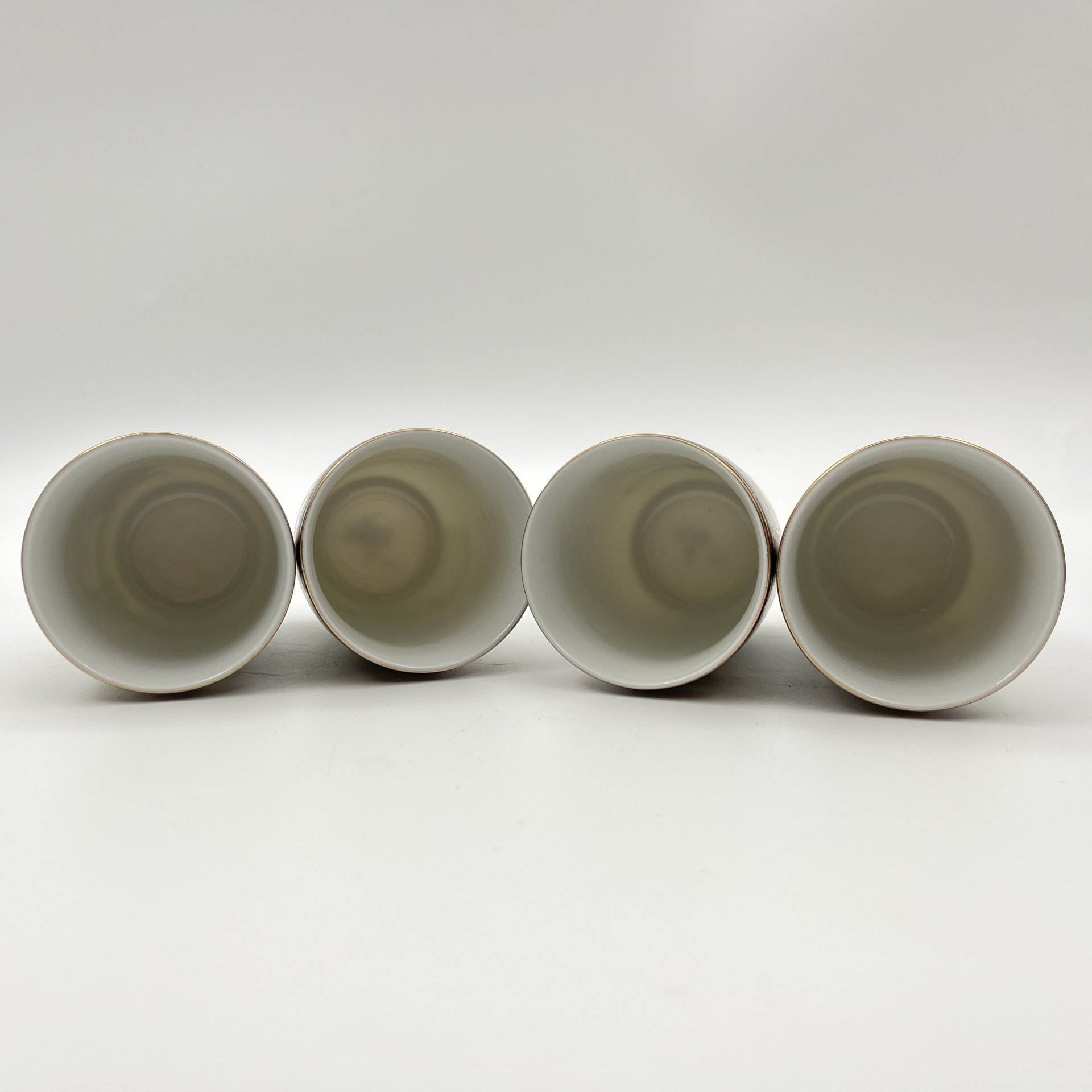 Чайный набор "Черный фазан" на 4 персоны, фарфор, трафарет,  золочение, Китай, 1980-2000 гг.