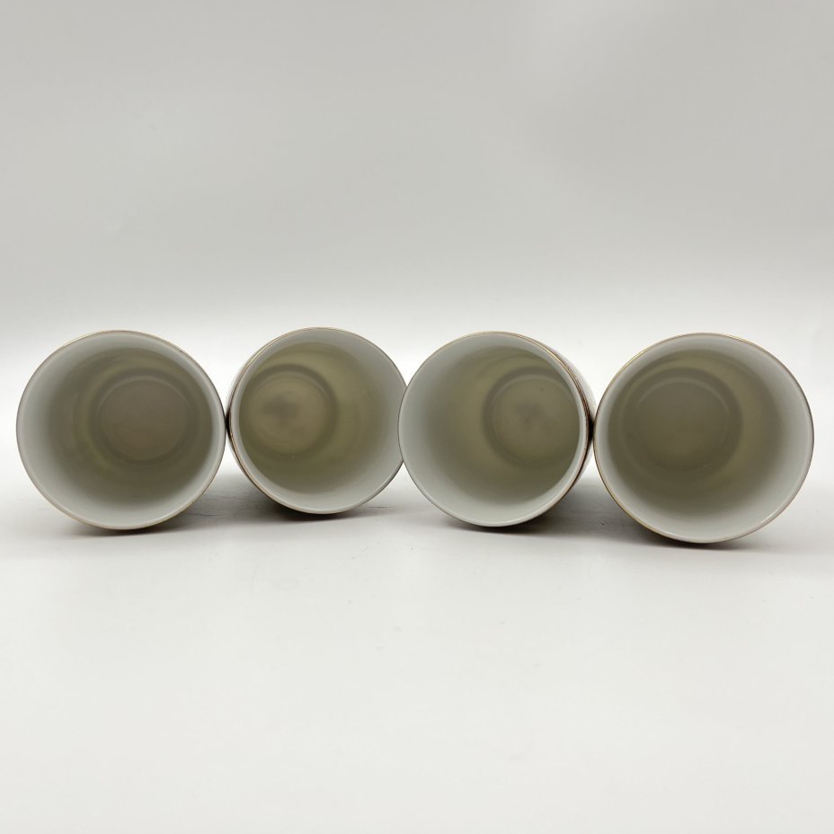 Чайный набор "Черный фазан" на 4 персоны, фарфор, трафарет,  золочение, Китай, 1980-2000 гг.