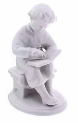 Статуэтка "Юный Ленин", фарфор,  Ленинградский фарфоровый завод ("ЛФЗ"), скульптор С. Б. Велихова , СССР, 1950-1970 гг., Ленинградский фарфоровый завод (ЛФЗ)
