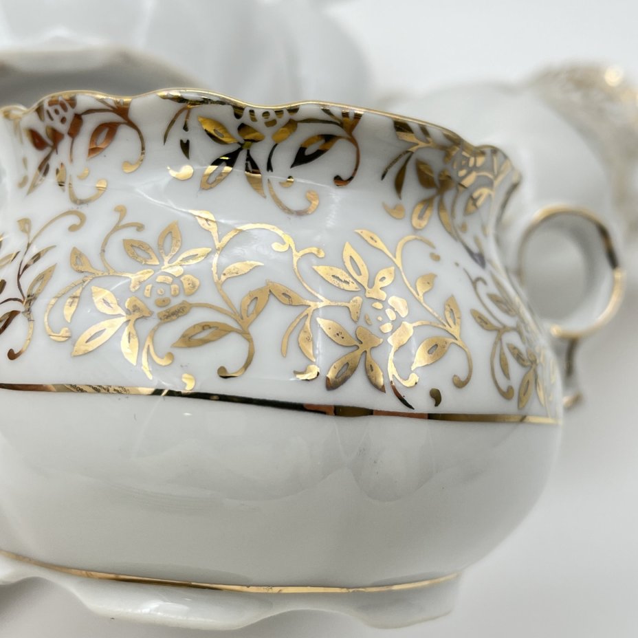 Кофейный сервиз с цветочным декором на 5 персон (14 предметов)