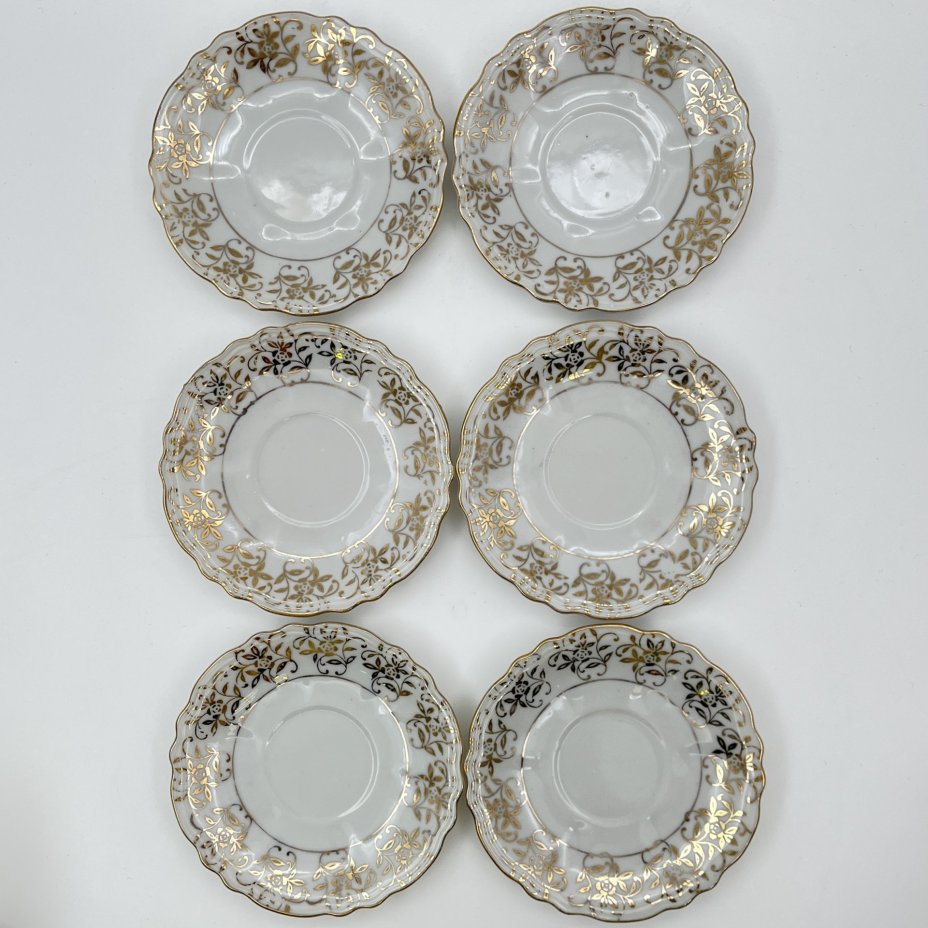 Кофейный сервиз с цветочным декором на 5 персон (14 предметов)