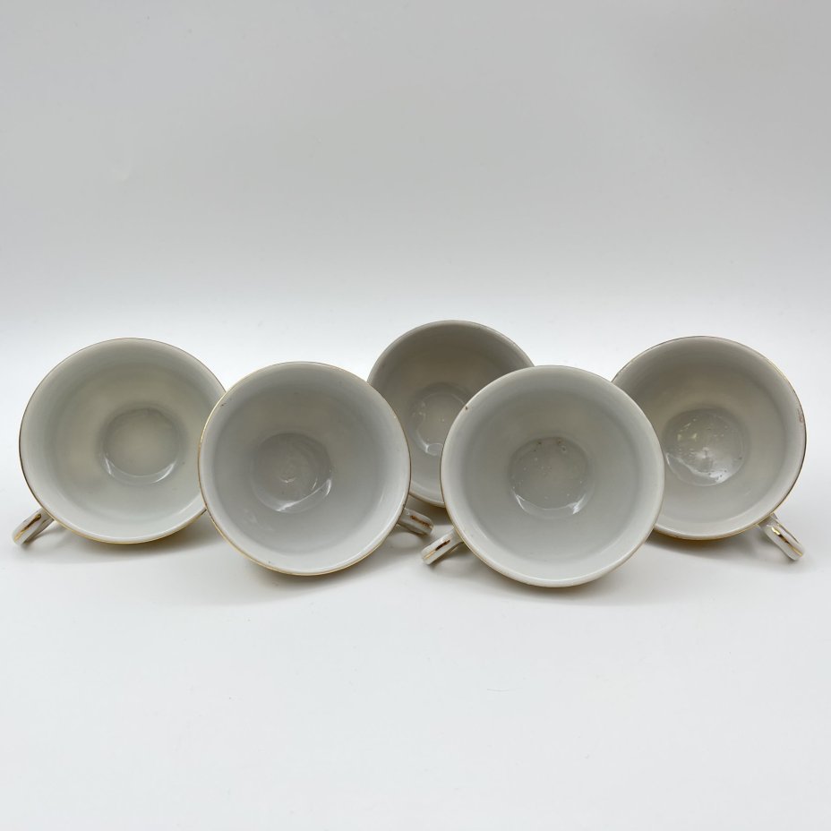 Кофейный сервиз с цветочным декором на 5 персон (14 предметов)