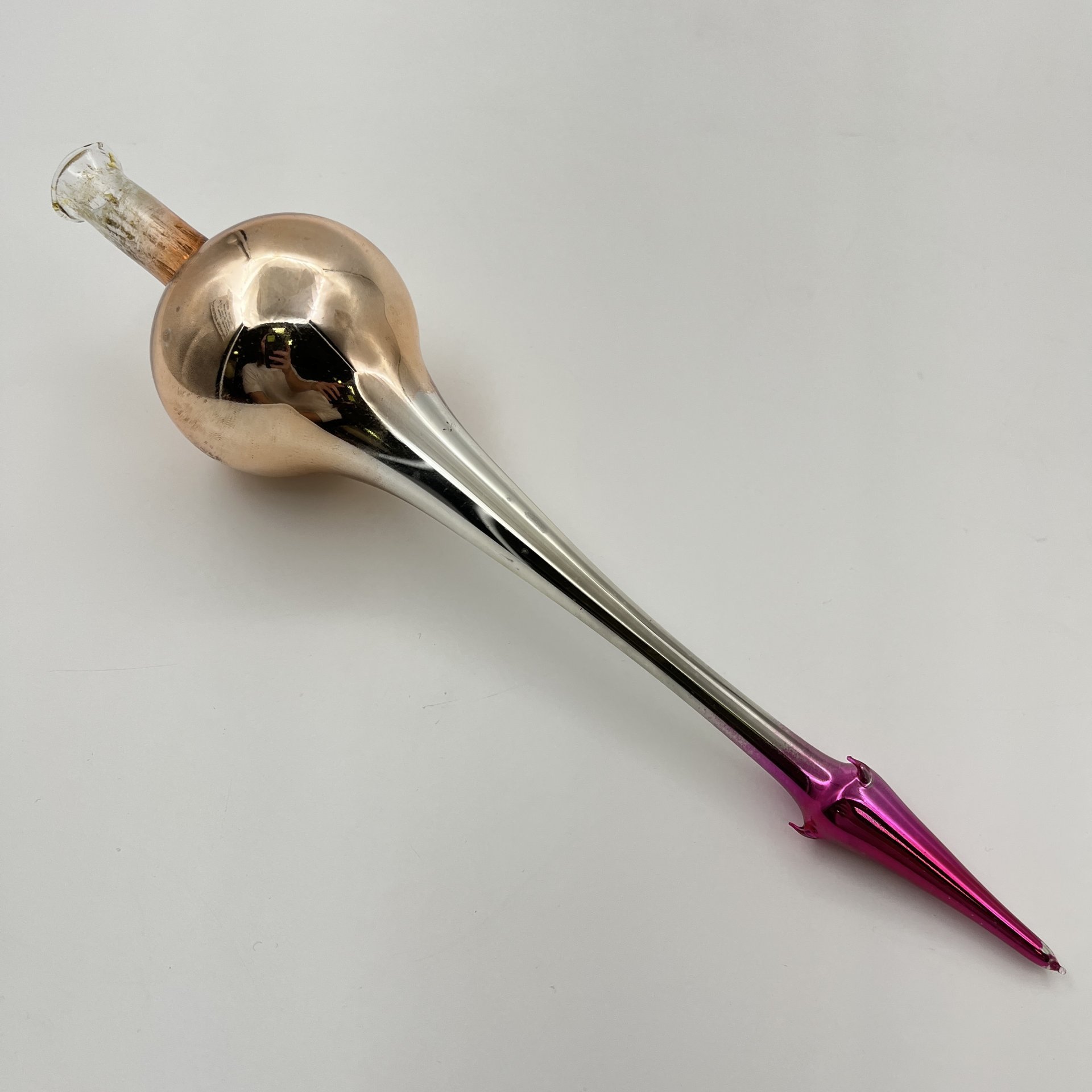 Ёлочная игрушка (навершие) "Пика", стекло, СССР, 1970-1990 гг.