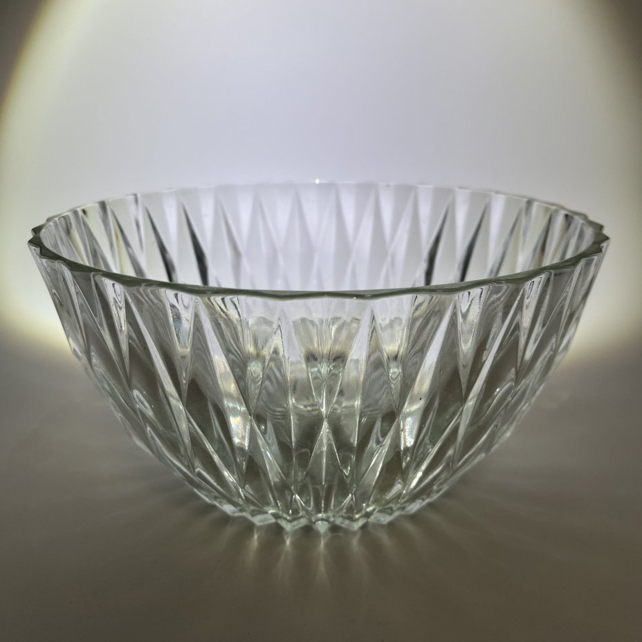 Салатник (фруктовница) с рельефным декором, стекло, СССР, 1970-1990 гг.