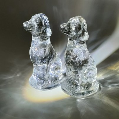 Пара статуэток "Собака", хрусталь, Российская Федерация, 2000-2020 гг.