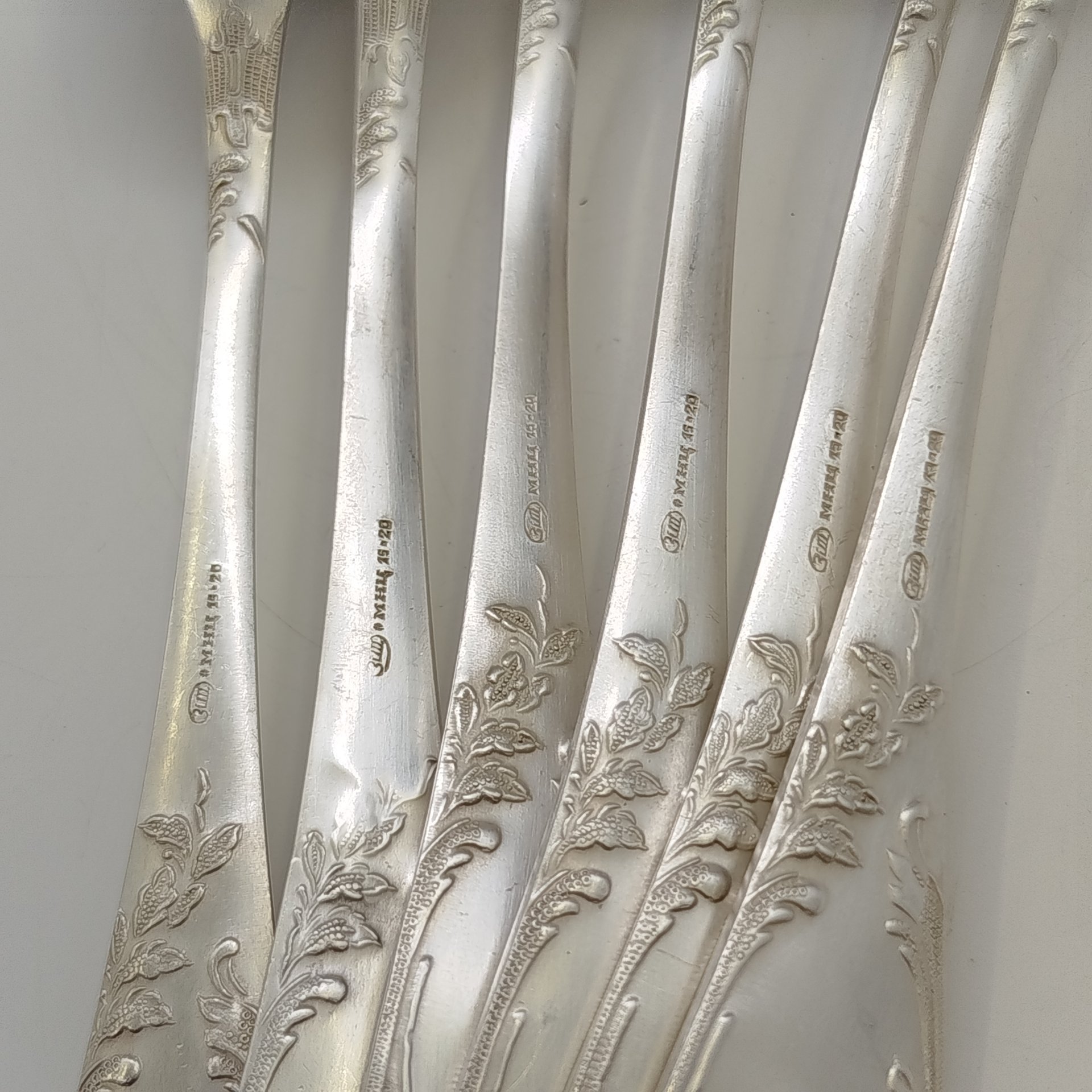 Набор из 6-ти столовых ложек с растительным декором